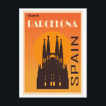 Carte Postale Vintage voyage Barcelone Espagne<br><div class="desc">Carte postale Vintage voyage Barcelona Espagne</div>