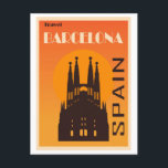 Carte Postale Vintage voyage Barcelone Espagne<br><div class="desc">Carte postale Vintage voyage Barcelona Espagne</div>