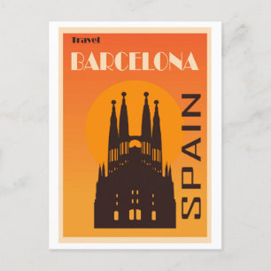 Carte Postale Vintage voyage Barcelone Espagne