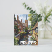 Carte Postale Vintage voyage Bruges (Debout devant)