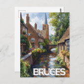 Carte Postale Vintage voyage Bruges (Devant / Derrière)