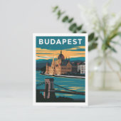 Carte Postale Vintage voyage Budapest Hongrie (Debout devant)