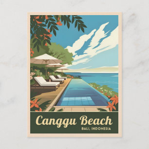 Carte Postale Vintage voyage Canggu Bali Indonésie Retro Pittore
