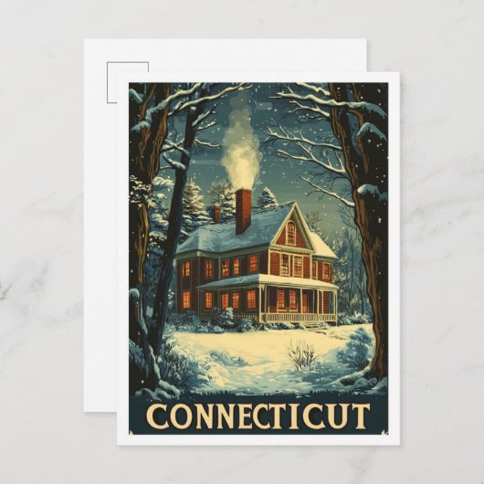 Carte Postale Vintage voyage Connecticut USA (Devant / Derrière)