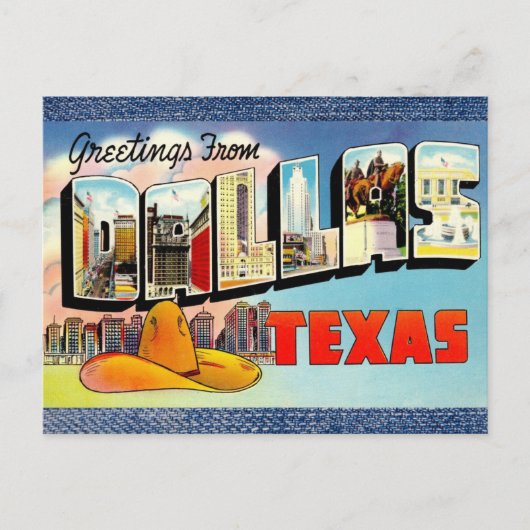 Carte postale Vintage voyage Dallas Texas (Devant)