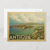 Carte Postale Vintage voyage d'Antigua (Devant / Derrière)