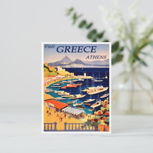 Carte postale Vintage voyage d'Athènes, Grèce (Debout devant)