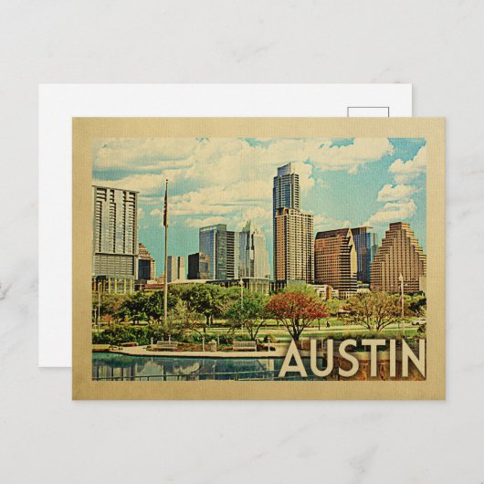 Carte Postale Vintage voyage d'Austin Texas (Devant / Derrière)