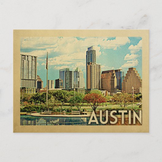 Carte Postale Vintage voyage d'Austin Texas (Devant)