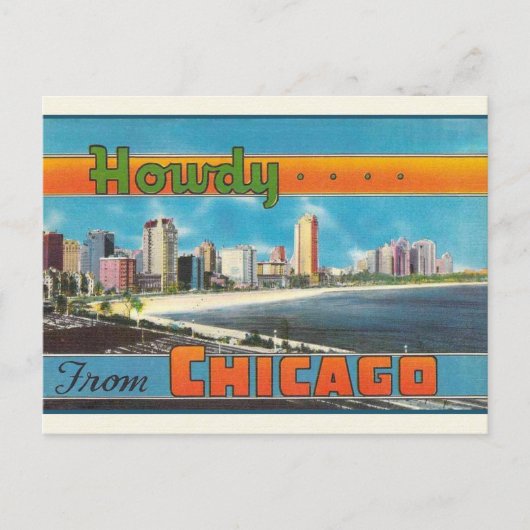 Carte postale Vintage voyage de Chicago (Devant)