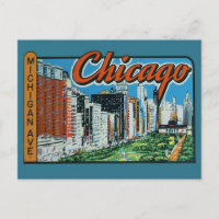 Carte postale Vintage voyage de Chicago