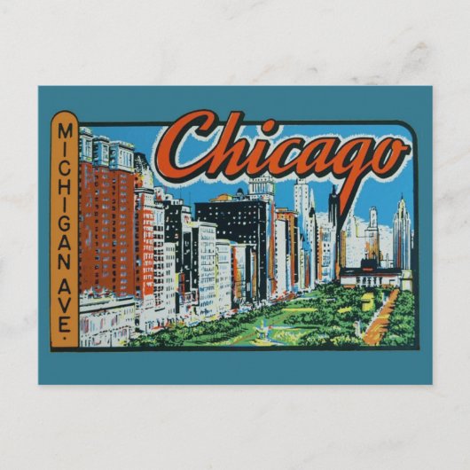 Carte postale Vintage voyage de Chicago (Devant)