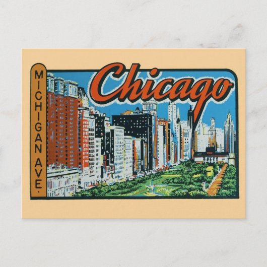 Carte postale Vintage voyage de Chicago (Devant)