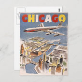 Carte Postale Vintage voyage de Chicago (Devant / Derrière)