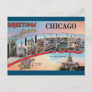 Carte postale Vintage voyage de Chicago, Illinois