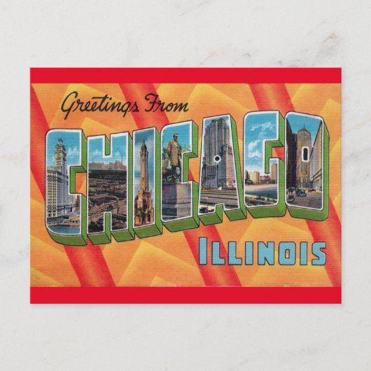 Carte postale Vintage voyage de Chicago, Illinois (Devant)