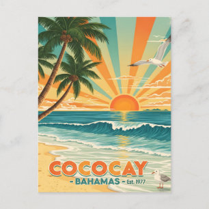 Carte Postale Vintage voyage de Cococay Bahamas