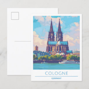 Carte Postale Vintage voyage de Cologne Allemagne