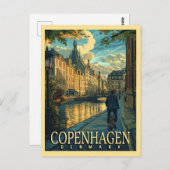 Carte Postale Vintage voyage de Copenhague (Devant / Derrière)