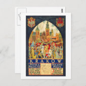 Carte Postale Vintage voyage de Cracovie (Devant / Derrière)