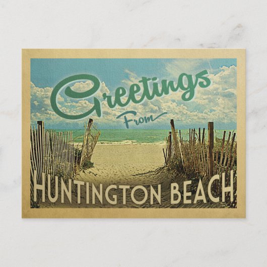 Carte Postale Vintage voyage de Huntington Beach (Devant)