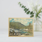 Carte Postale Vintage voyage de l'Alaska Snowy Winter Nature (Debout devant)