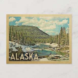 Carte Postale Vintage voyage de l'Alaska Snowy Winter Nature