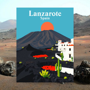 Carte Postale Vintage voyage de Lanzarote, Espagne