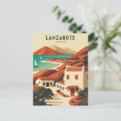 Carte Postale Vintage voyage de Lanzarote Espagne (Debout devant)