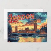 Carte Postale Vintage voyage de Londres (Devant / Derrière)