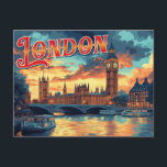 Carte Postale Vintage voyage de Londres<br><div class="desc">Transportez-vous vers une époque révolue avec cette carte postale de voyage londonienne captivante,  qui captive parfaitement l'essence de la capitale anglaise. Idéale pour les collectionneurs,  les voyageurs ou toute personne qui aime la nostalgie,  cette carte postale est un souvenir unique et mémorable.</div>