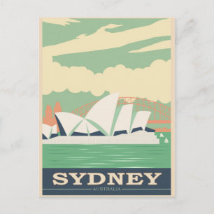 Carte Postale Vintage voyage de l'Opéra de Sydney Australie