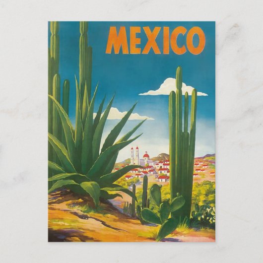 Carte postale Vintage voyage de Mexico Cactus (Devant)