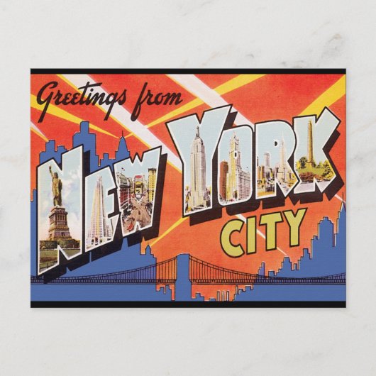Carte Postale Vintage voyage de New York (Devant)