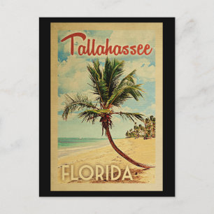 Carte Postale Vintage voyage de palmier de Tallahassee
