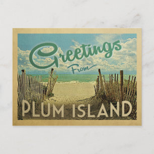 Carte postale Vintage voyage de Plum Island
