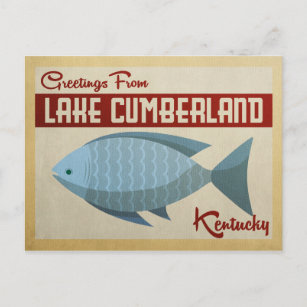 Carte Postale Vintage voyage de poissons du lac Cumberland
