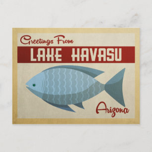 Carte Postale Vintage voyage de poissons du lac Havasu