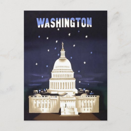 Carte Postale Vintage voyage de Washington (Devant)