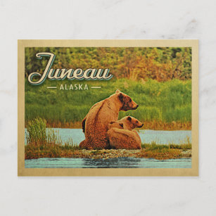 Carte Postale Vintage voyage des ours Juneau Alaska