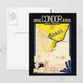 Carte Postale Vintage voyage du "Brésil" (Devant / Derrière)