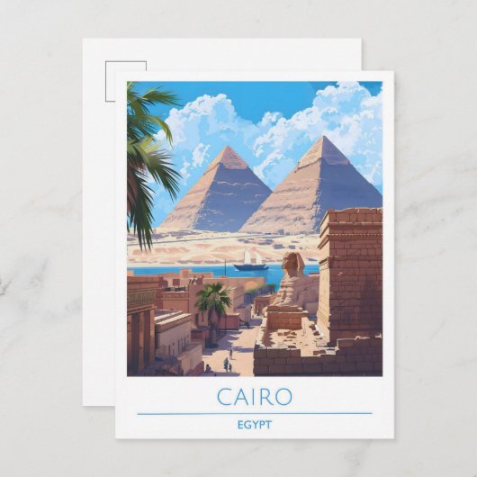 Carte Postale Vintage voyage du Caire Égypte (Devant / Derrière)