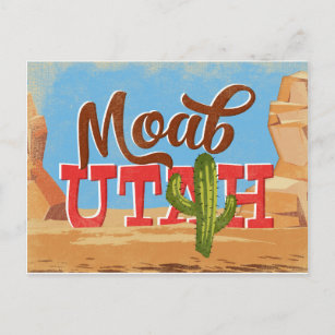 Carte Postale Vintage voyage du désert Moab Utah