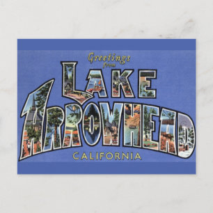 Carte postale Vintage voyage du lac Arrowhead en C