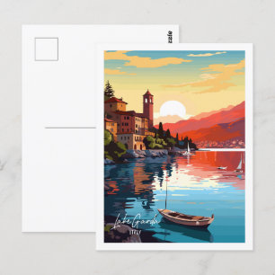 Carte Postale Vintage voyage du lac de Garde Italie