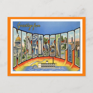 Carte Postale Vintage voyage du Mississippi