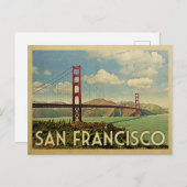 Carte Postale Vintage voyage du pont du Golden Gate de San Franc (Devant / Derrière)