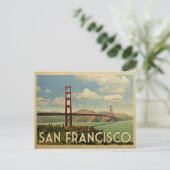 Carte Postale Vintage voyage du pont du Golden Gate de San Franc (Debout devant)