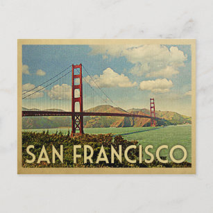 Carte Postale Vintage voyage du pont du Golden Gate de San Franc