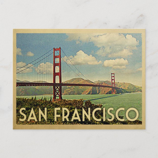 Carte Postale Vintage voyage du pont du Golden Gate de San Franc (Devant)